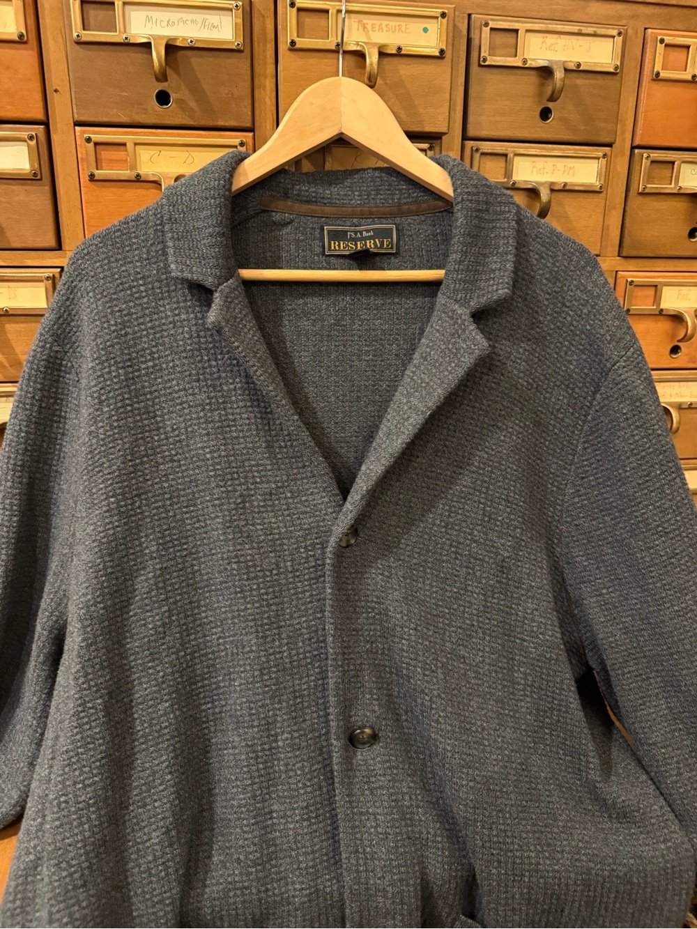 Jos. A. Bank Reserve Gray Waffle Knit Blazer Sweater Jacket XXL Sport Coat
